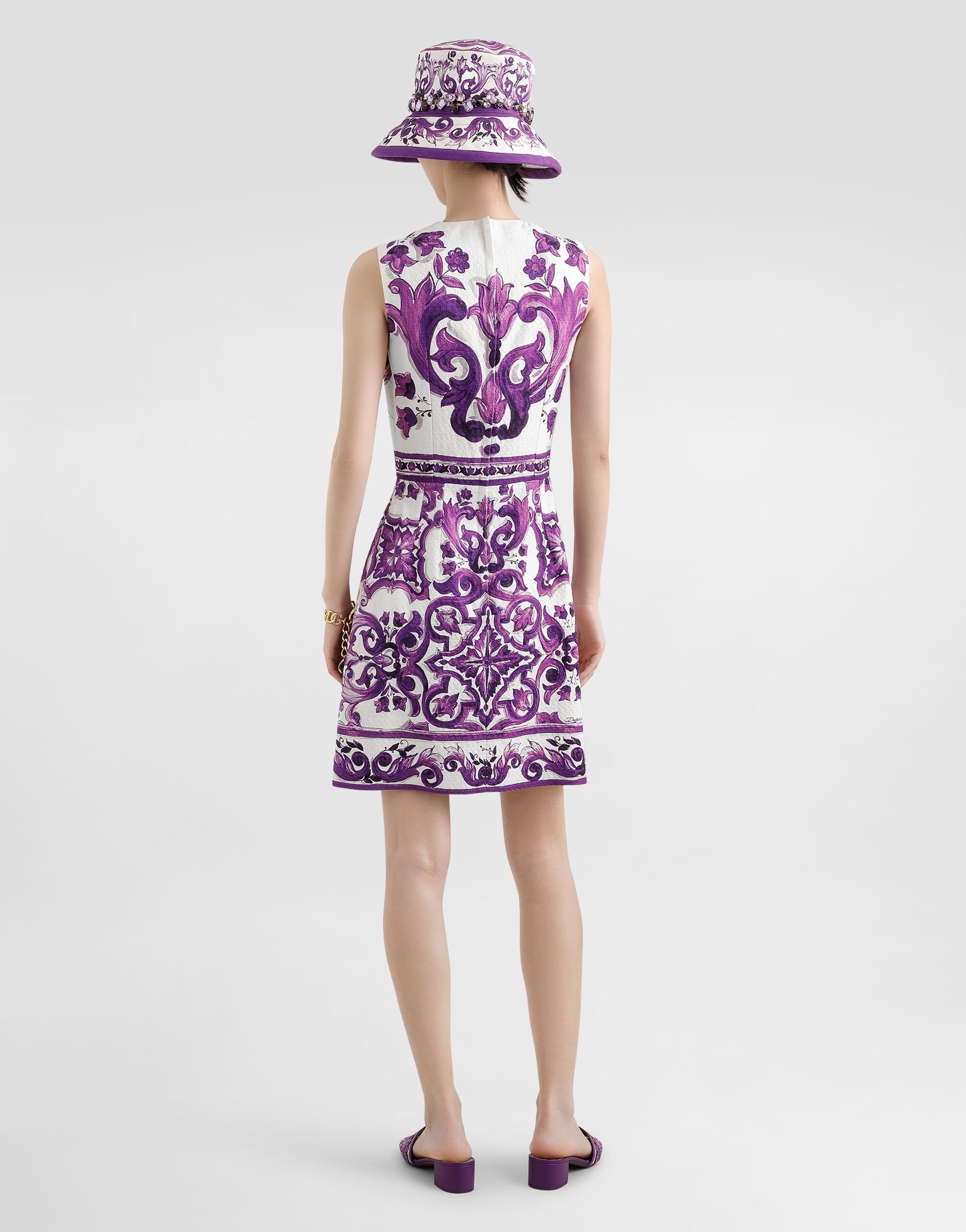 Majolica-print sleeveless dress - 3