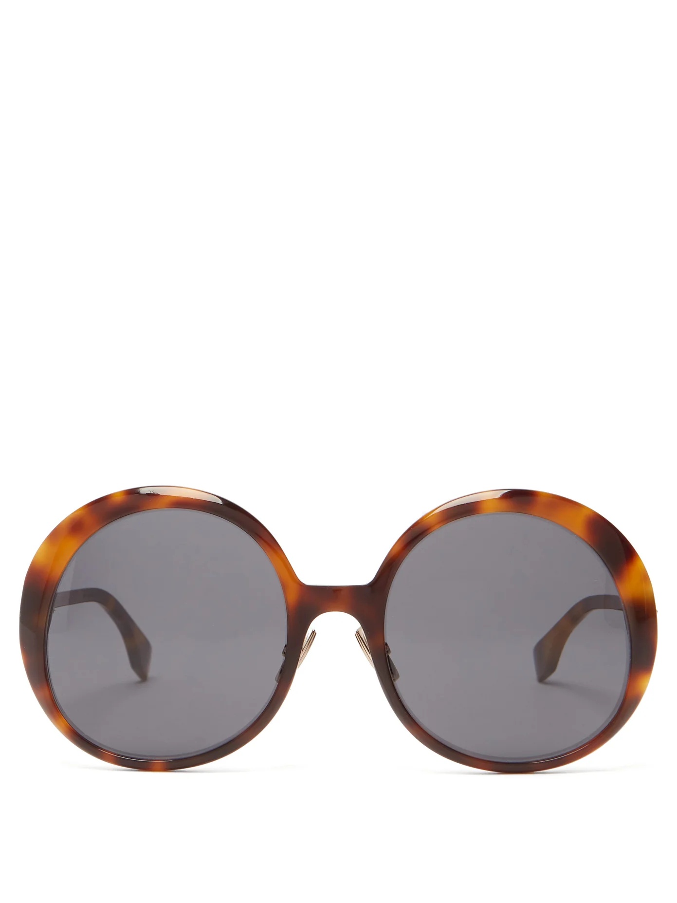 Round tortoiseshell-acetate sunglasses - 1