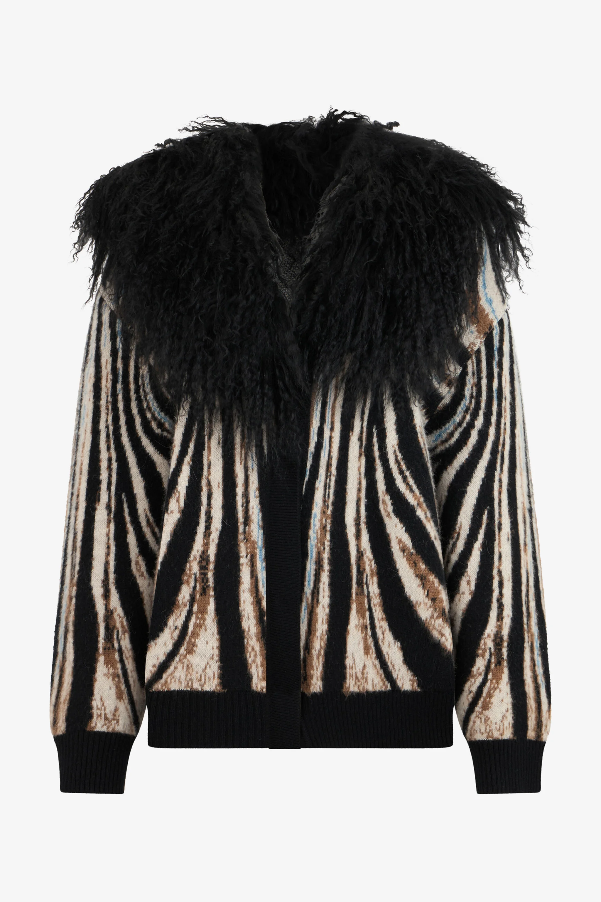 Jacquard Cardigan With Zebra Print - 1