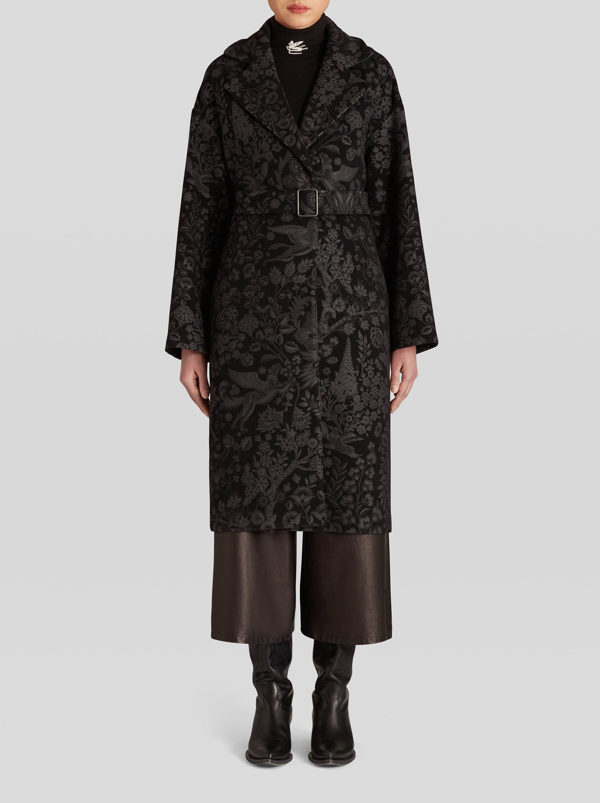 PRINTED WOOL AND CASHMERE COAT - 2