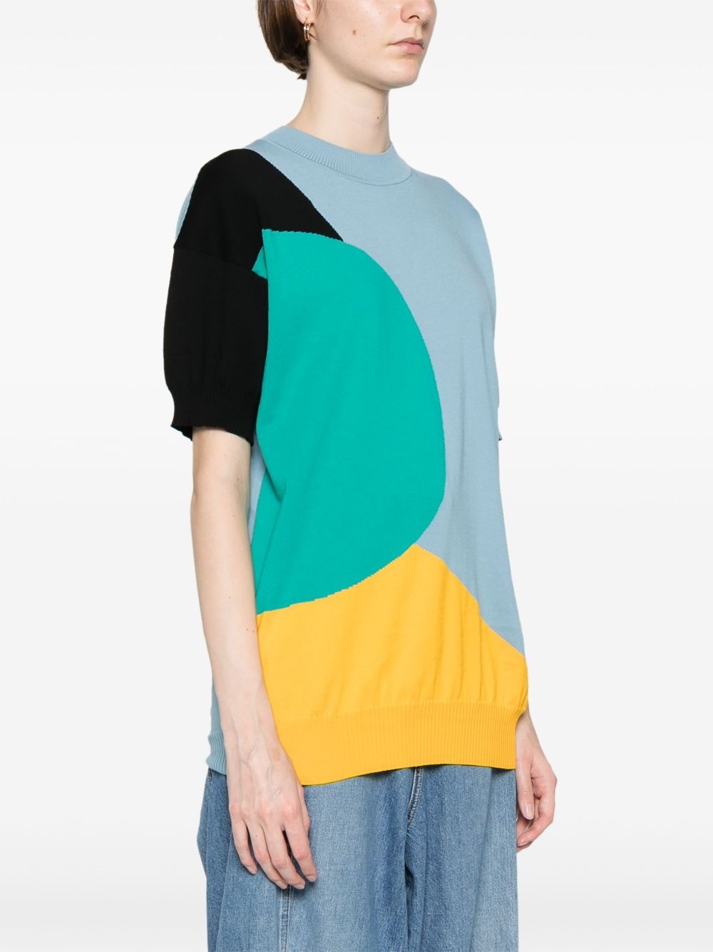 colour-block knitted top - 3