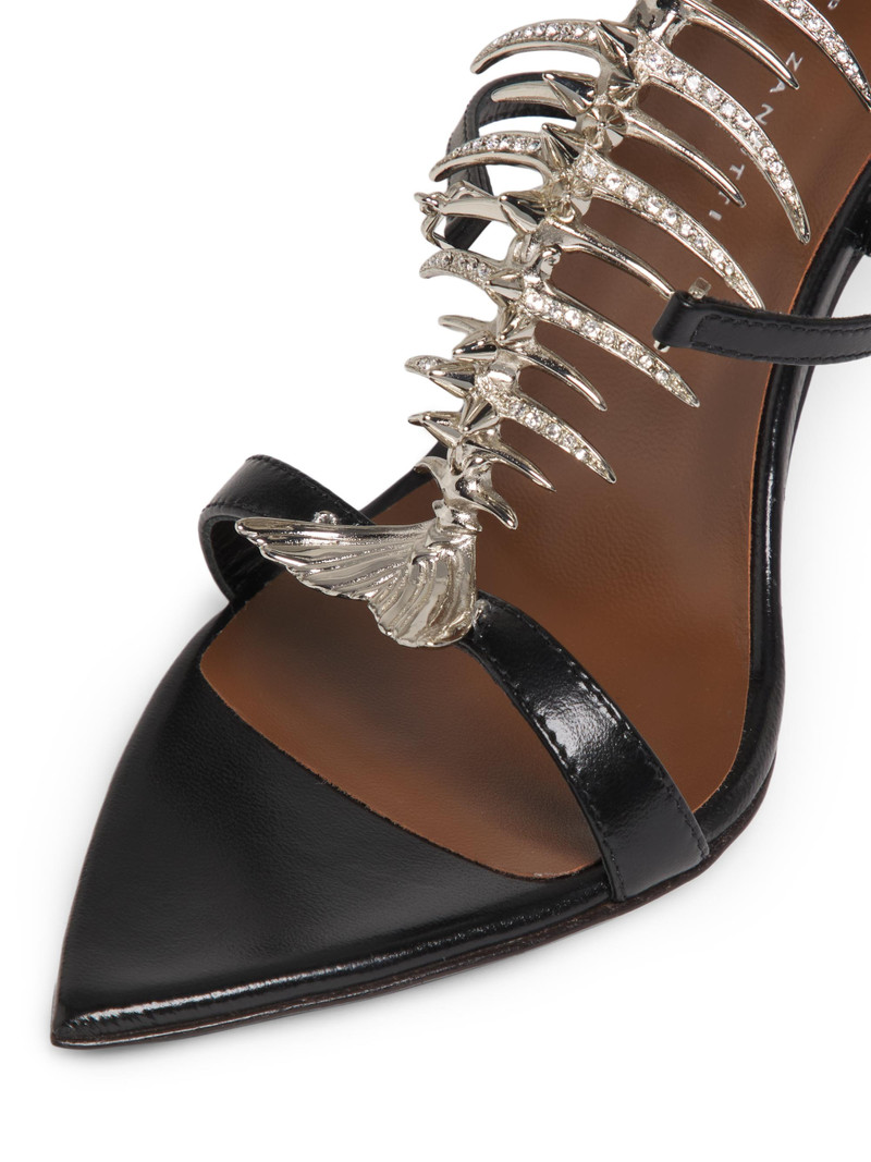 Women's Embellished Fishbone 100MM Stiletto Sandals - Black 6