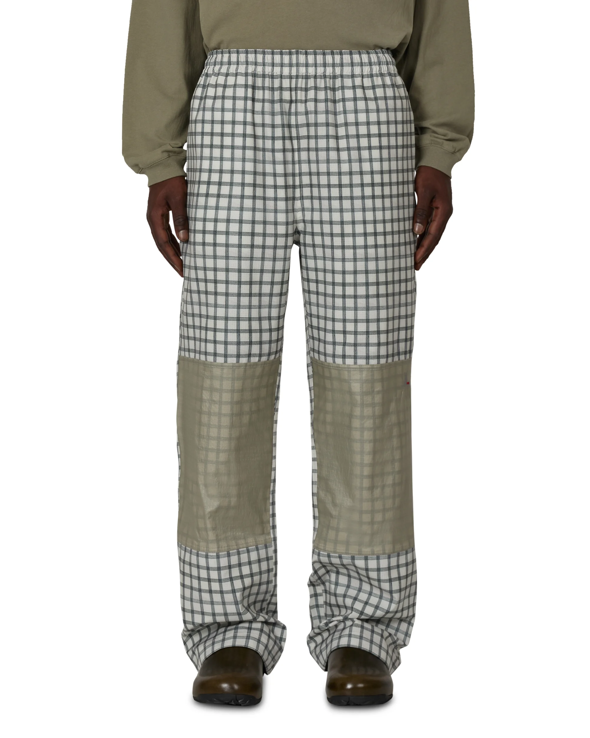 Aair Floweave Printed Check Elasticated Waistband Pants - 1