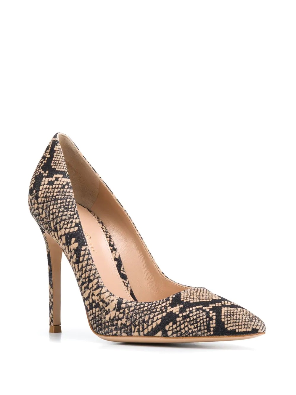 snakeskin-effect 100mm pumps - 2