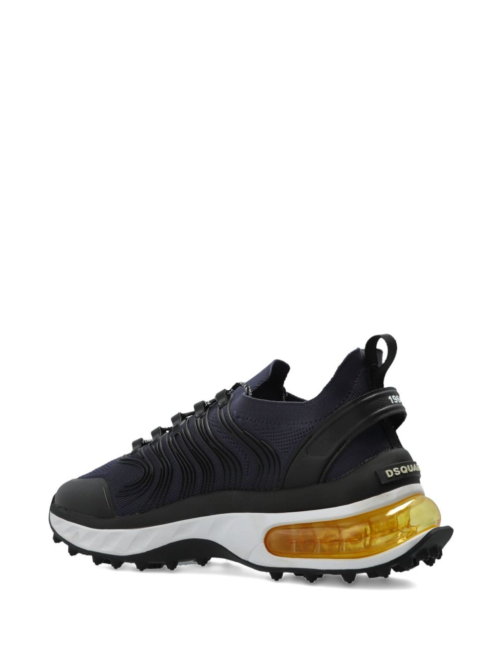 wave-patterned lace-up low-top sneakers - 2
