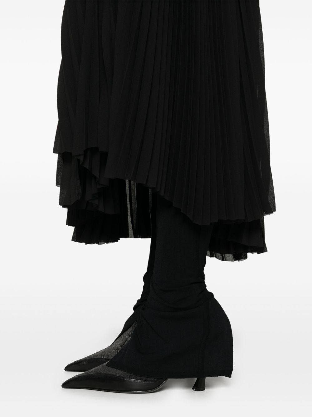 asymmetric pleated skirt - 5