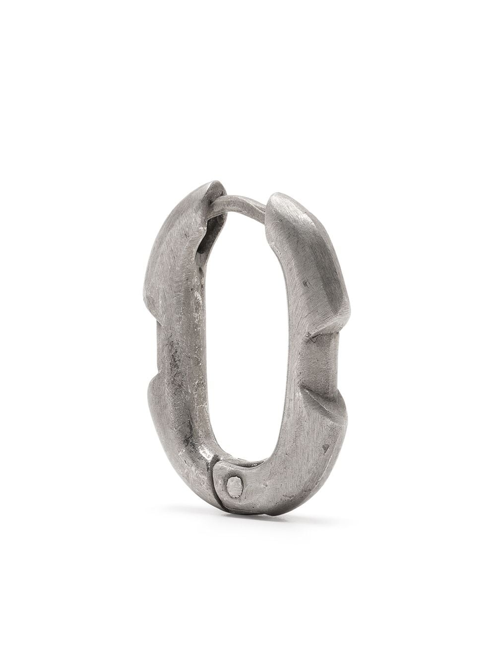 Deco matte sterling silver single earring - 1