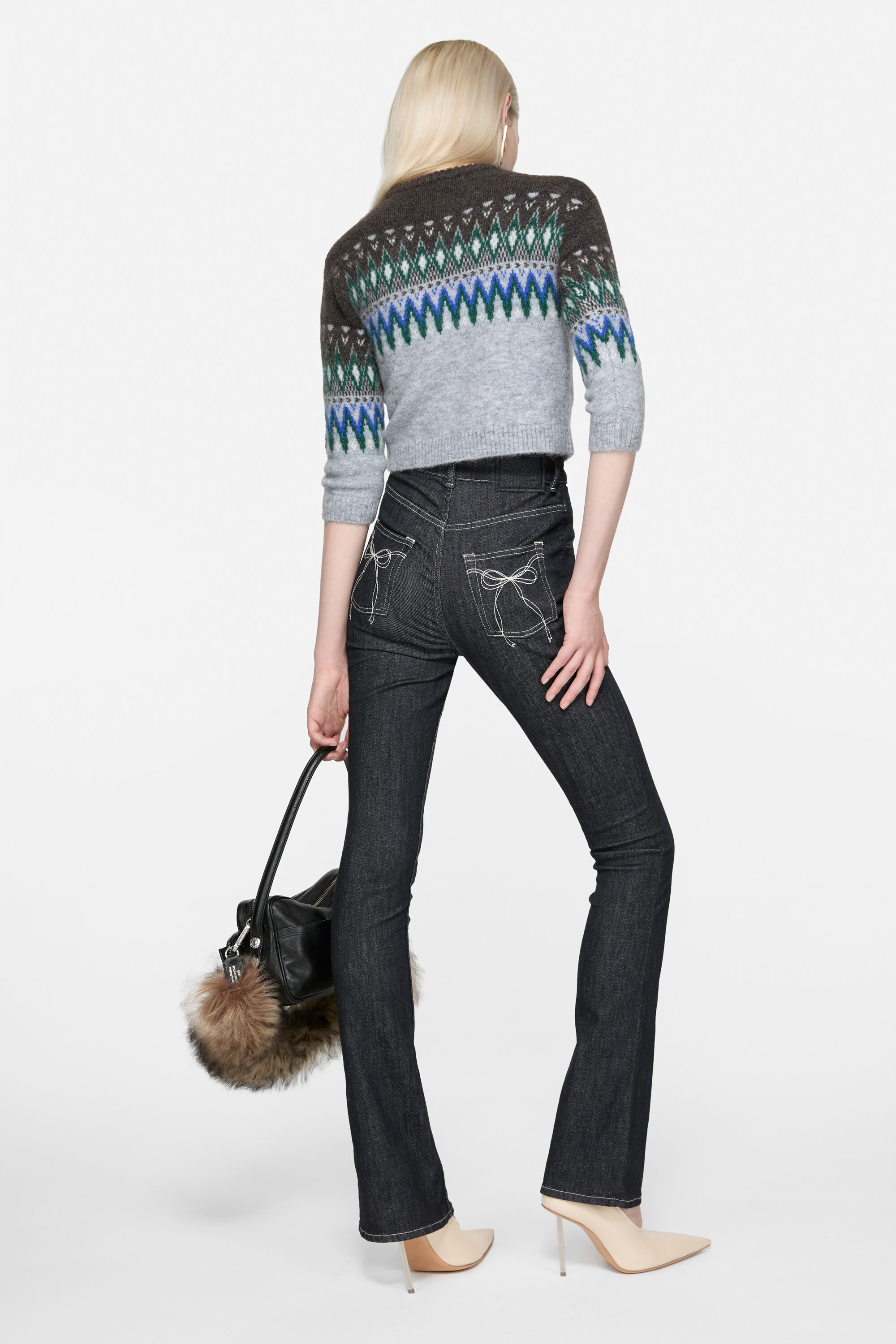 Stretch denim trousers - Black - 3