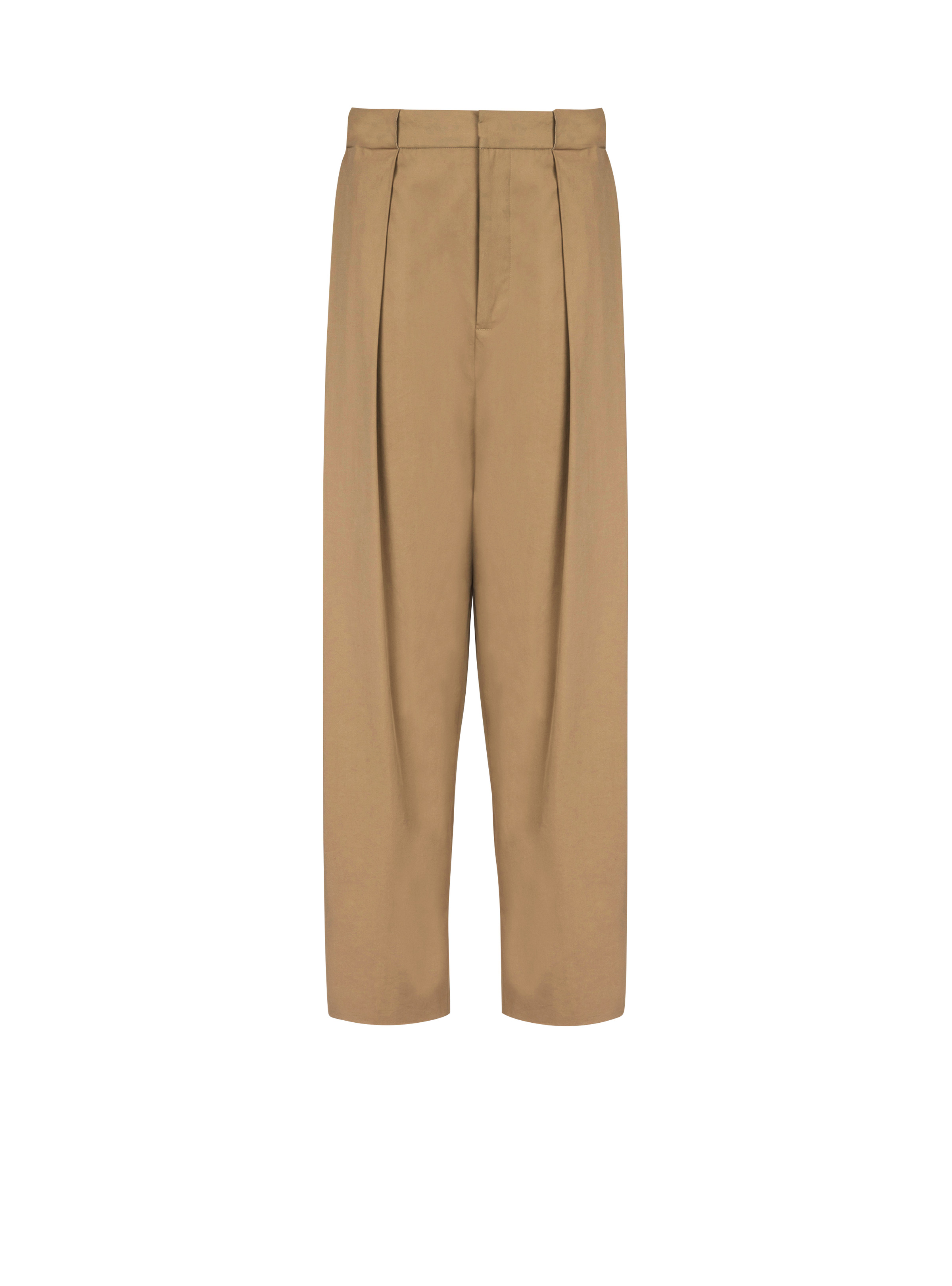 Pleated cotton trousers - 1