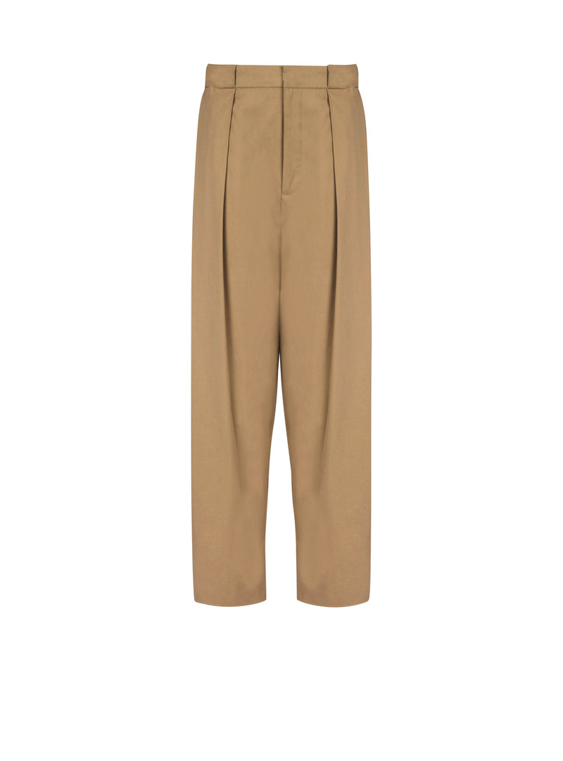 Pleated cotton trousers 1