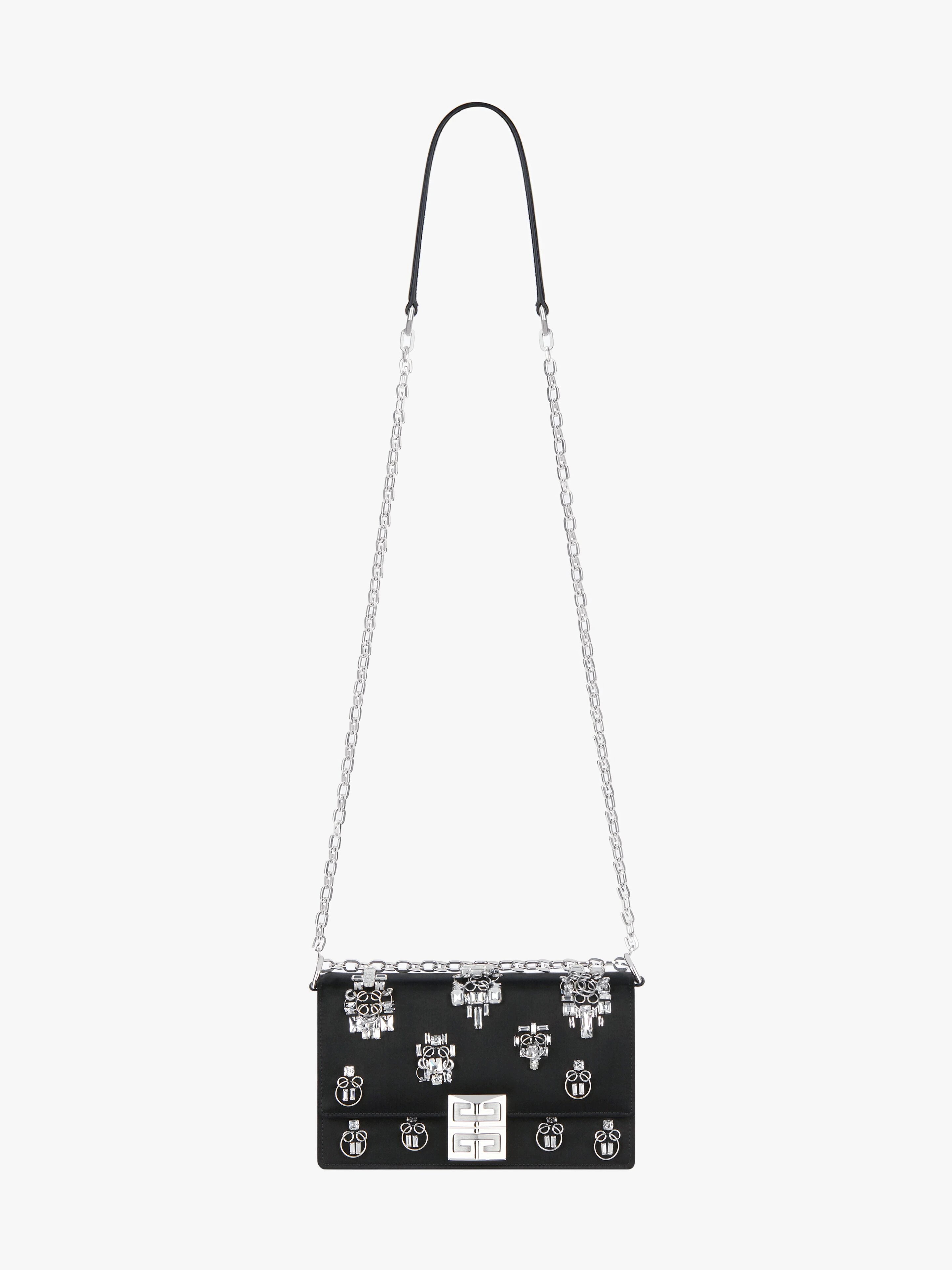 4G SMALL BAG IN EMBROIDERED SATIN WITH CHAIN - 3