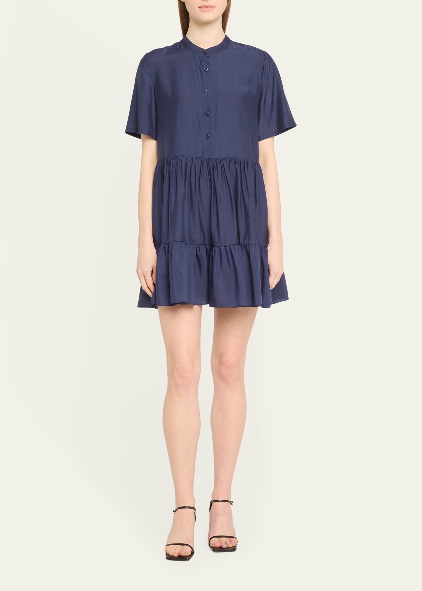 Livia Short-Sleeve Tiered Mini Dress - 2