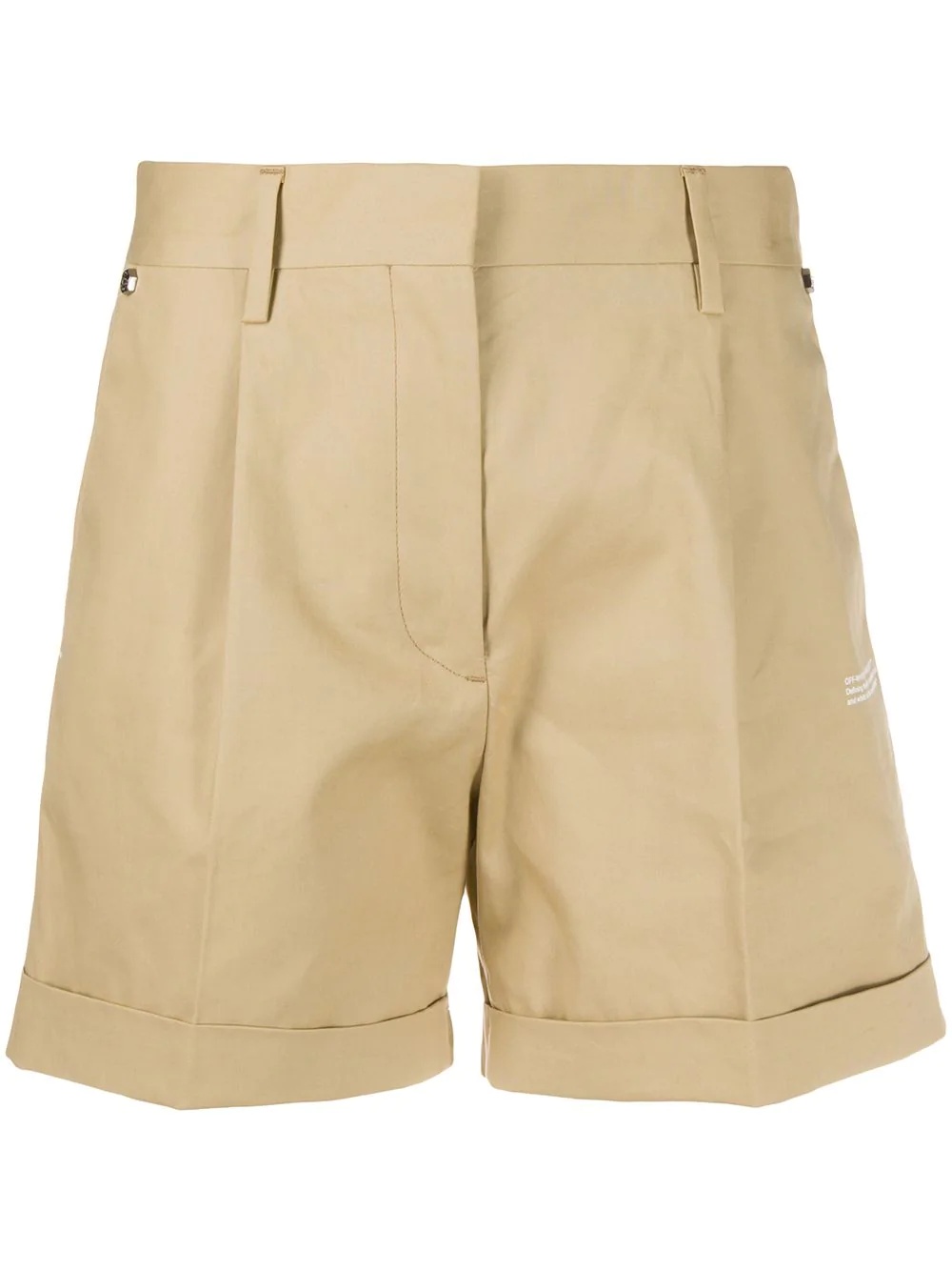 high waisted cotton shorts - 1