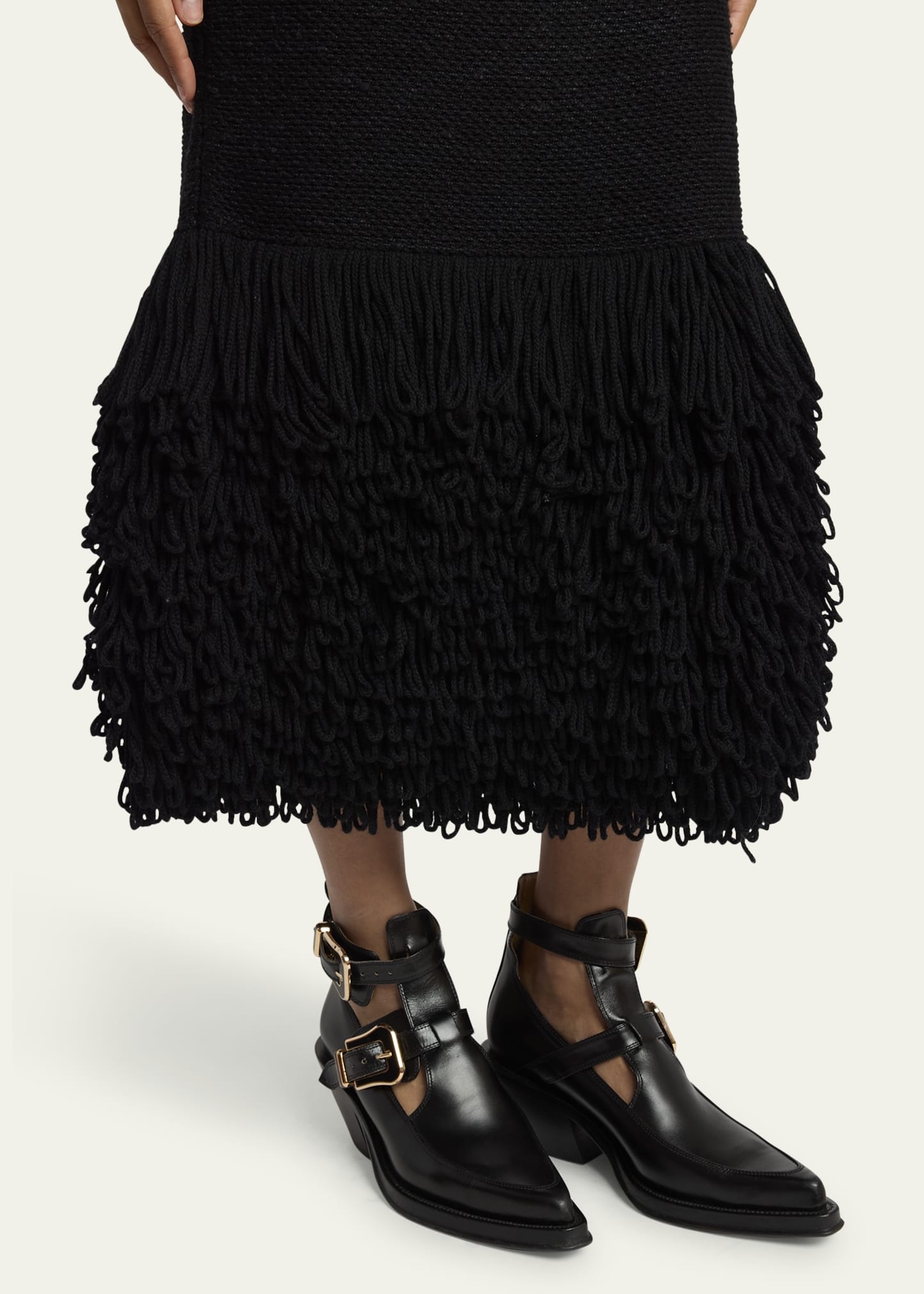 Corus Strapless Fringe Cashmere Maxi Dress - 5