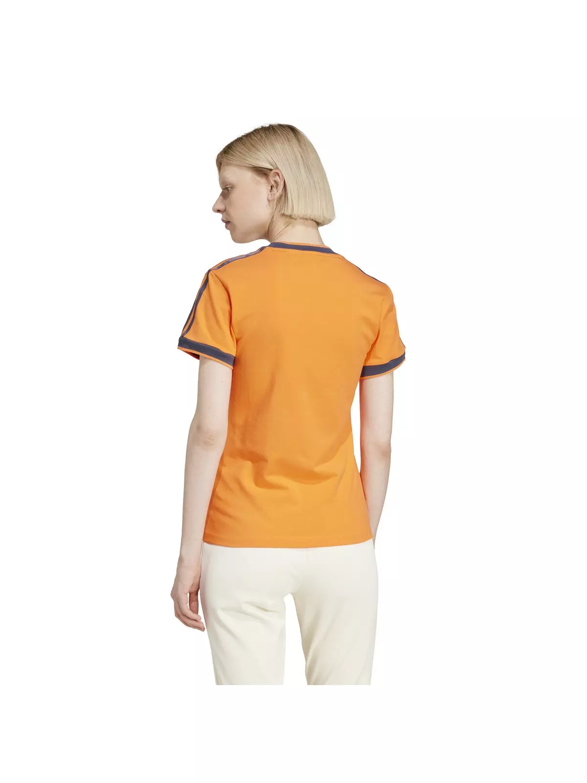 Originals Women's Linear Logo 3-Stripes T-Shirt -Orange - 2