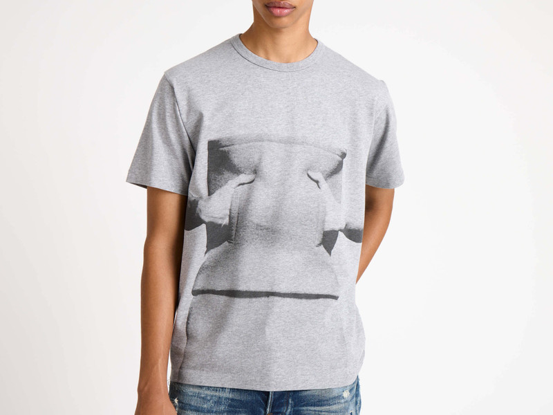 MENS GESTURE T-SHIRT IN MID GREY MELANGE 6