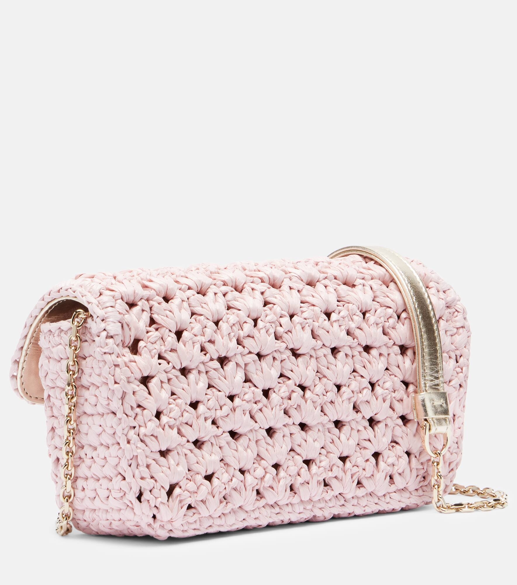 Jeu De Fille embellished raffia clutch - 4