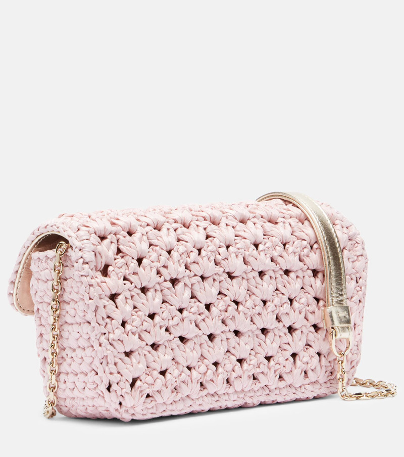 Jeu De Fille embellished raffia clutch 4