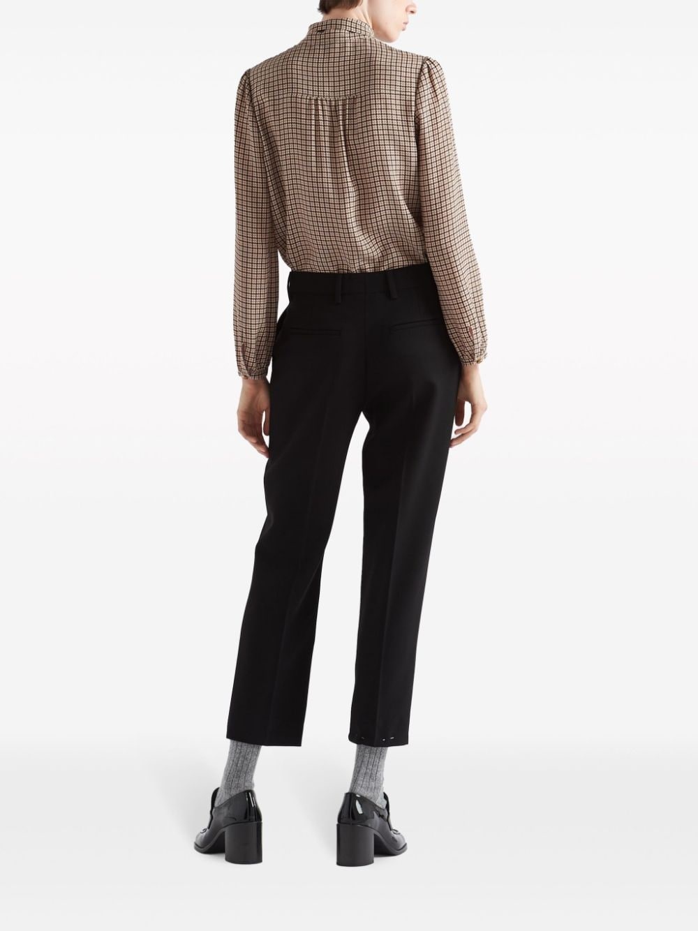 virgin-wool cropped trousers - 3