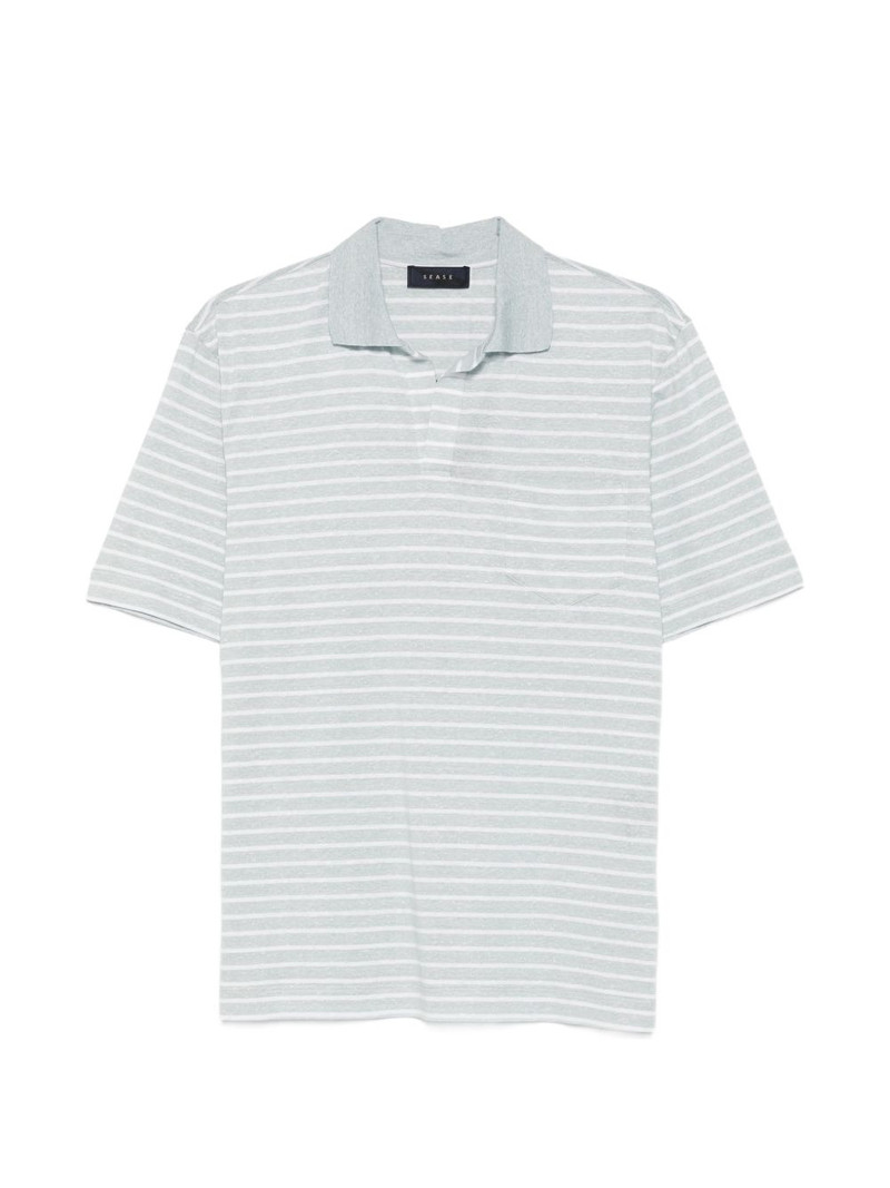 striped polo-collar T-shirt 1