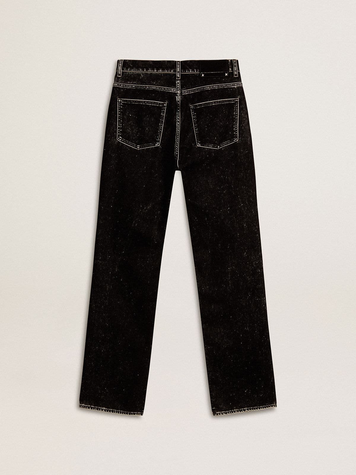 Women's black jeans with a velvet-like wash effect - 6