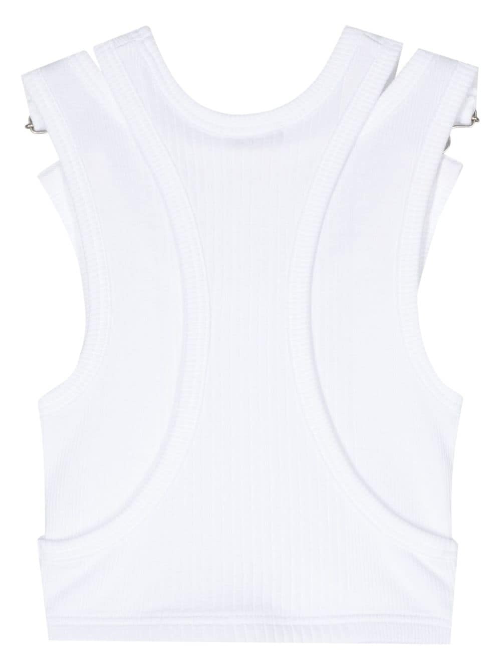 asymmetric cotton crop top - 2