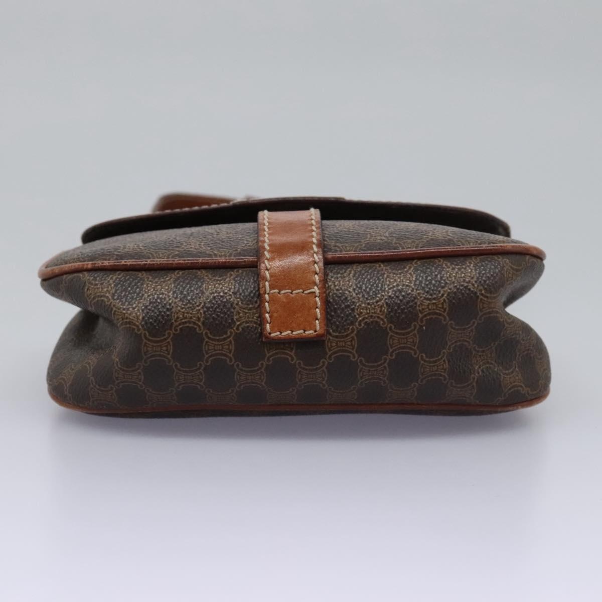 CELINE Macadam Canvas Shoulder Bag Pvc Leather Brown - 5