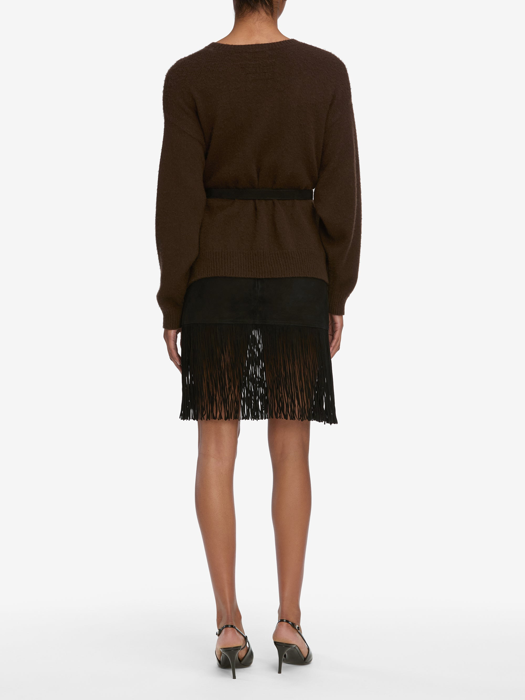The Cashmere Brushed Sweater in Coffee - 5