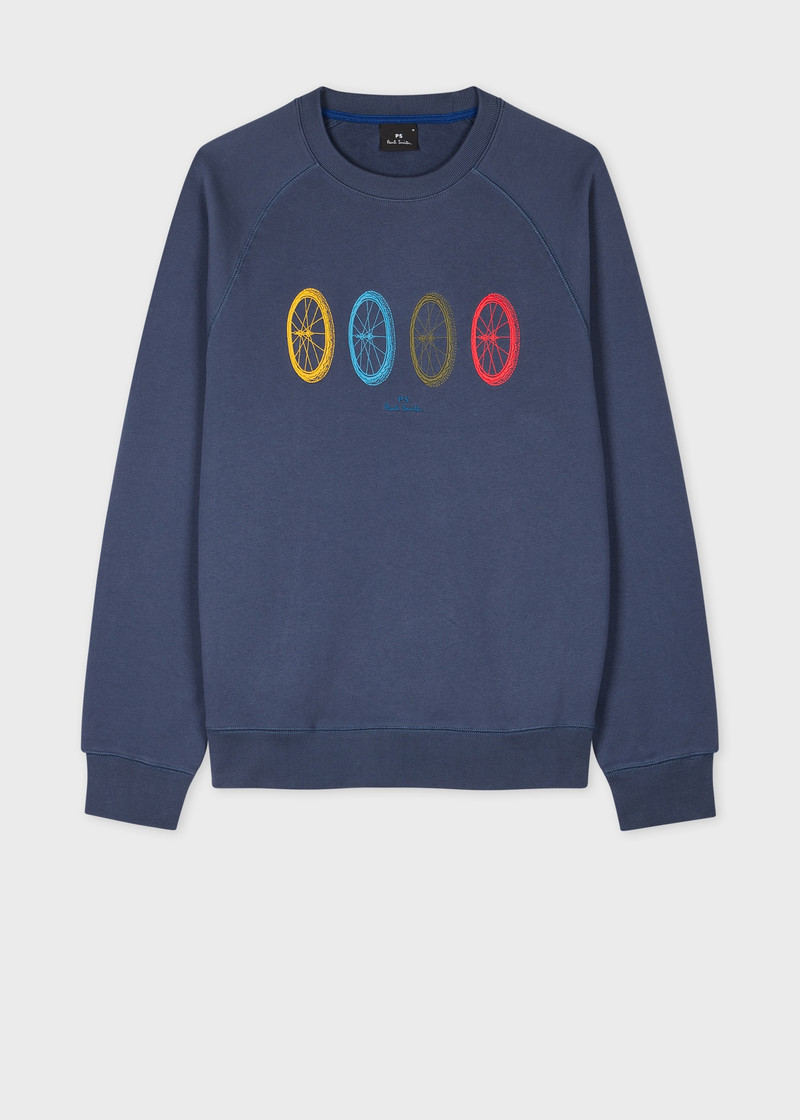 Steel Blue Embroidered Wheels Sweatshirt 1