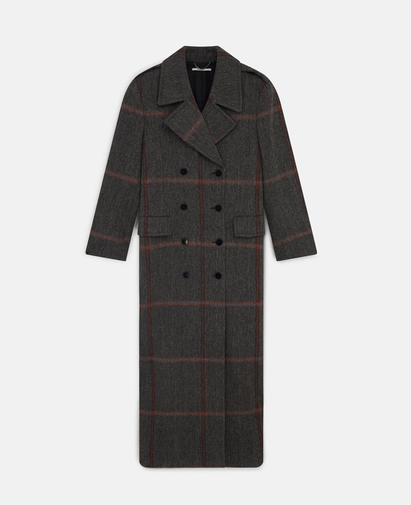Herringbone Weave Maxi Overcoat 1