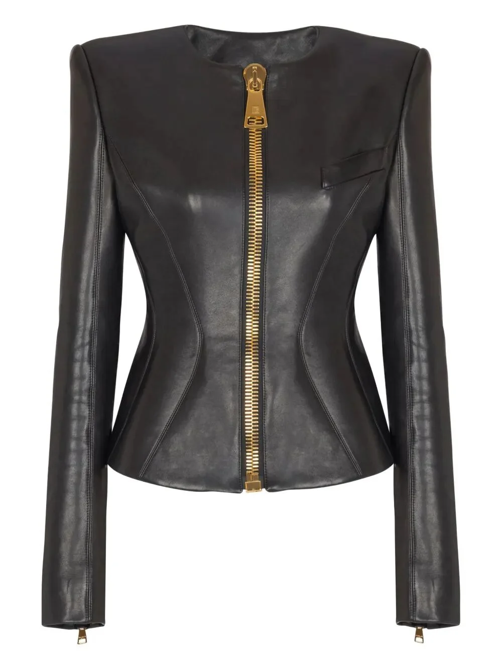 Balmain Women Zipped Lambskin Basque Jacket - 1