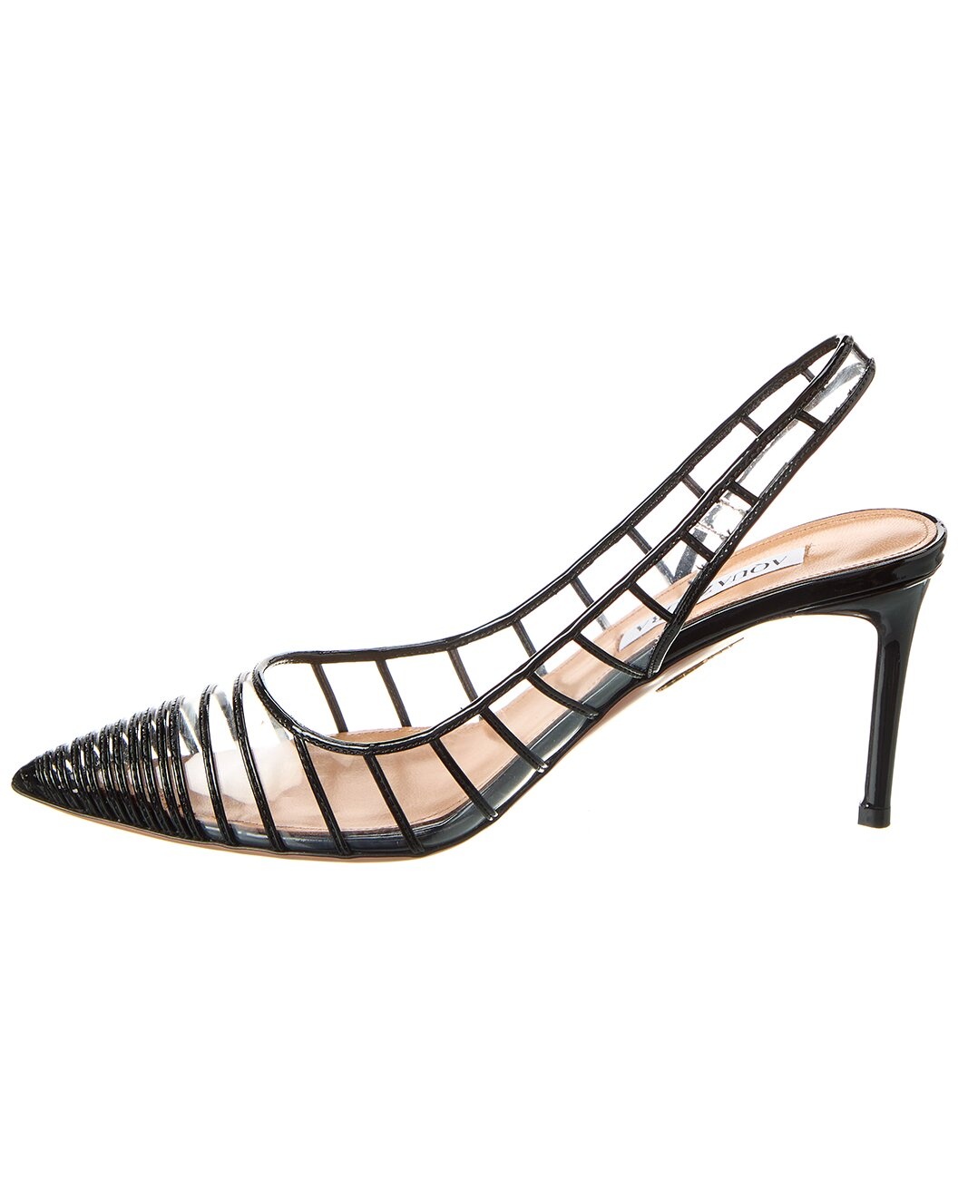 Aquazzura Call Me 75 Patent & Vinyl Slingback Pump - 2