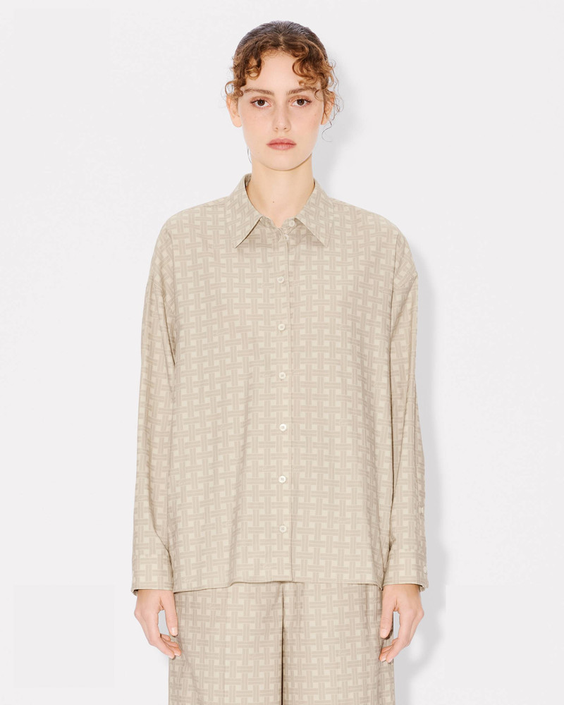 'KENZO Weave' dropped shoulder shirt in twill cotton viscose 3