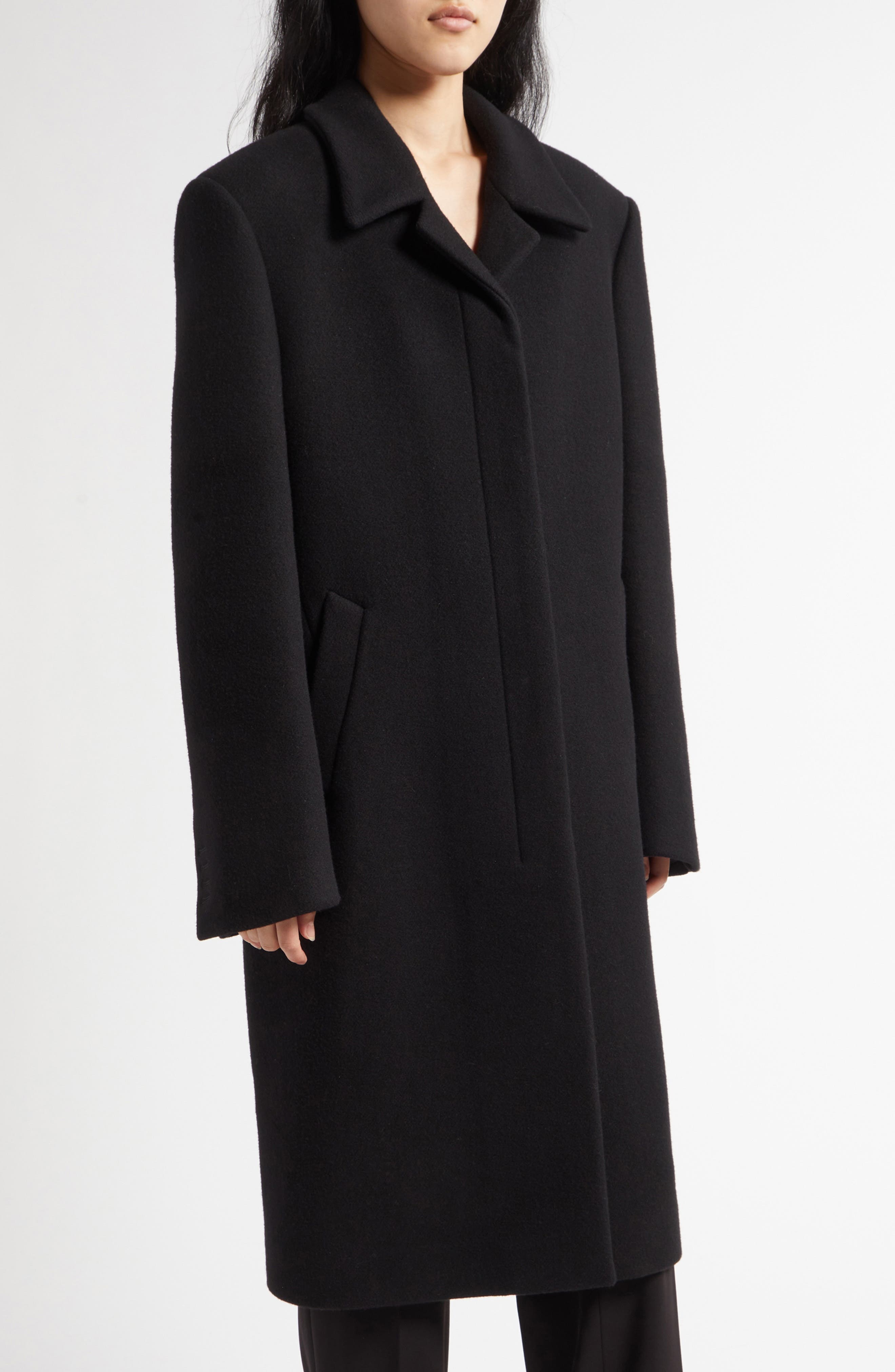 The Row Anton Virgin Wool Blend Overcoat in Black at Nordstrom - 1