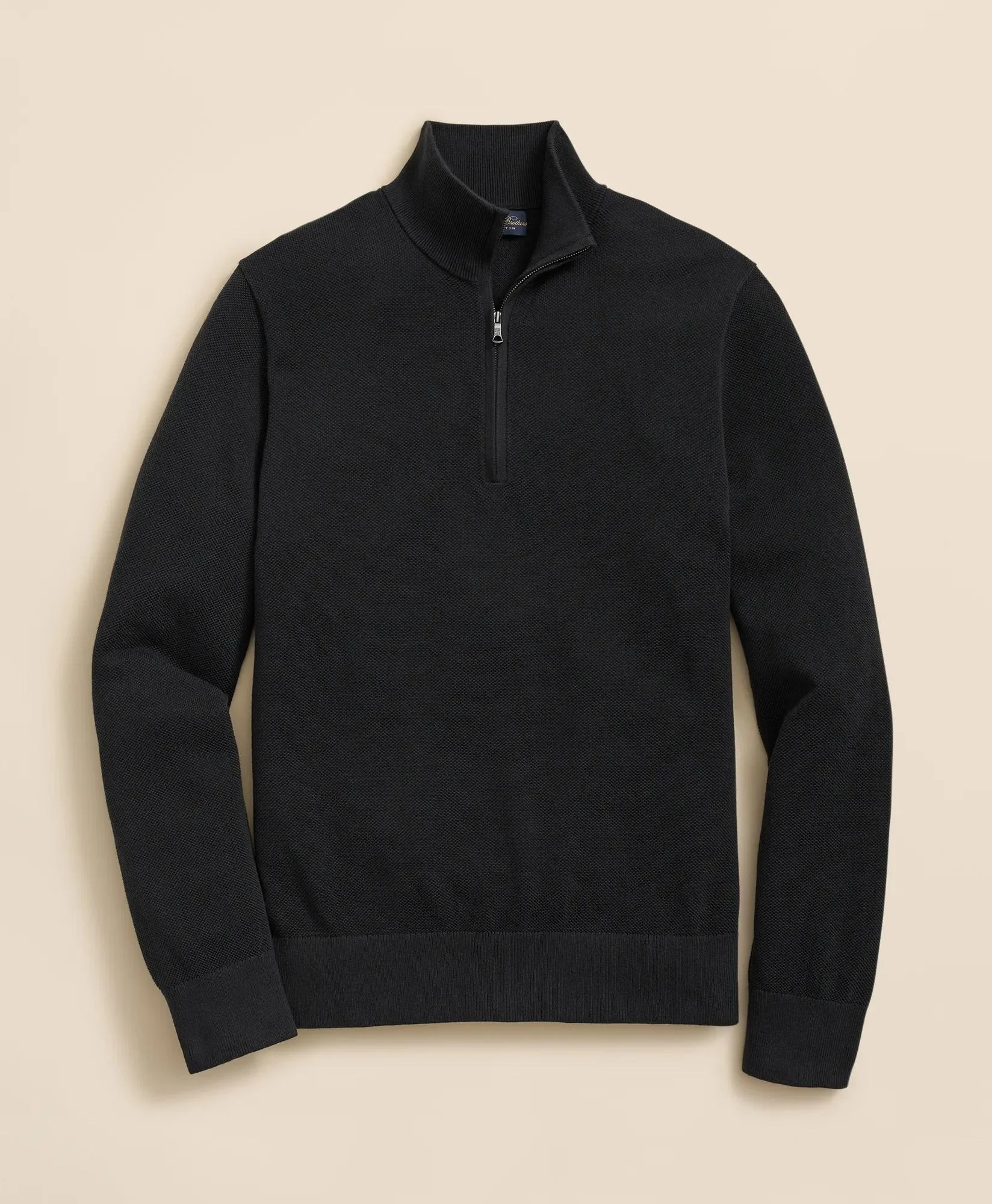 Supima® Cotton Pique Quarter-Zip Sweater - 1