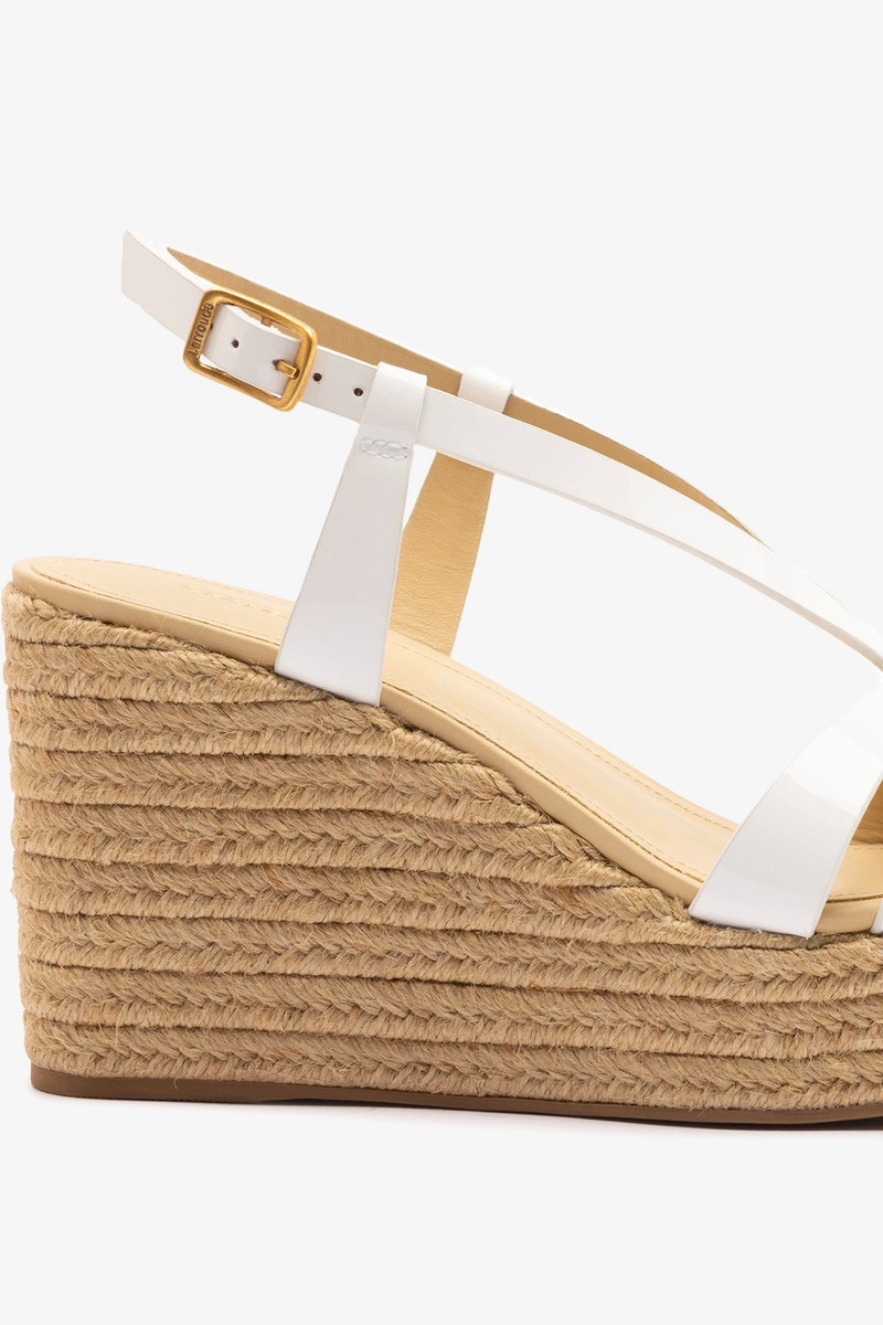 Daphne Espadrille Sandal White Patent Leather 4