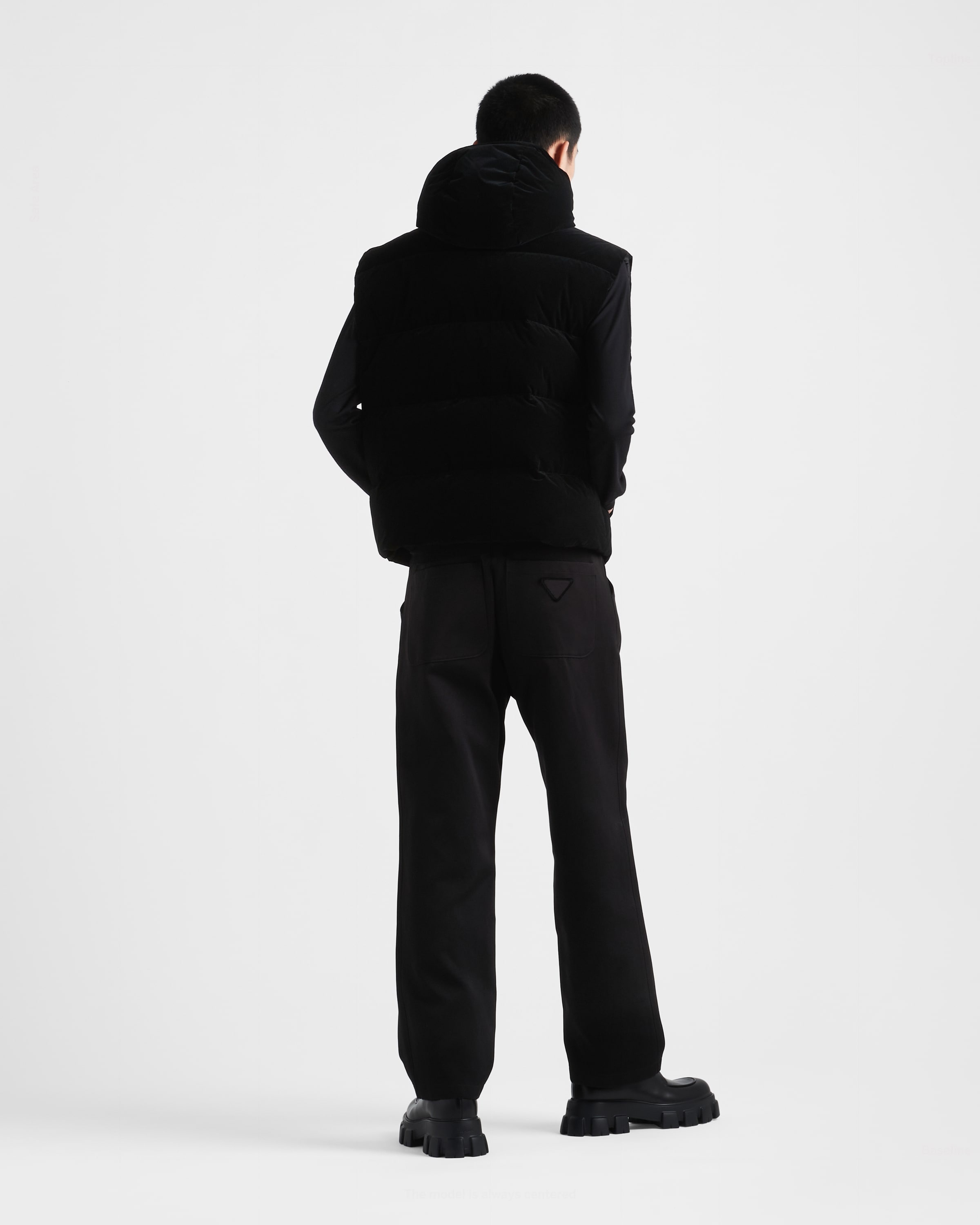 Hooded technical fabric down vest - 5