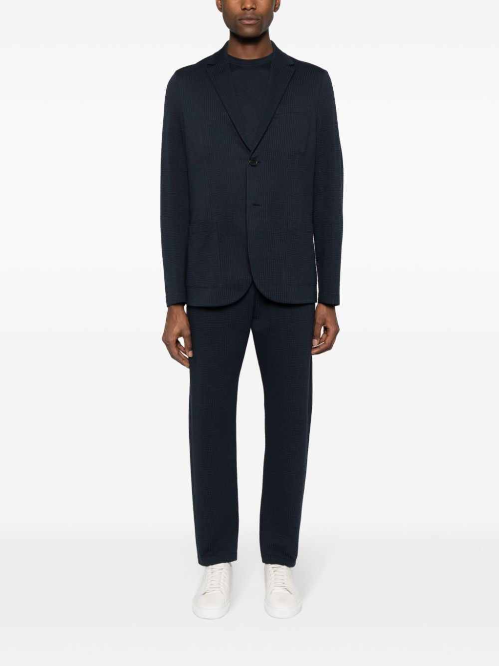 cotton-blend seersucker blazer - 2