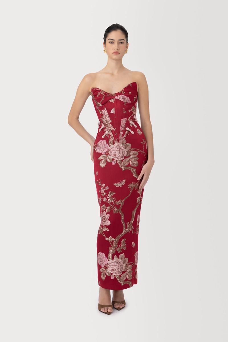 NOVELLA BROCADE MAXI DRESS 1