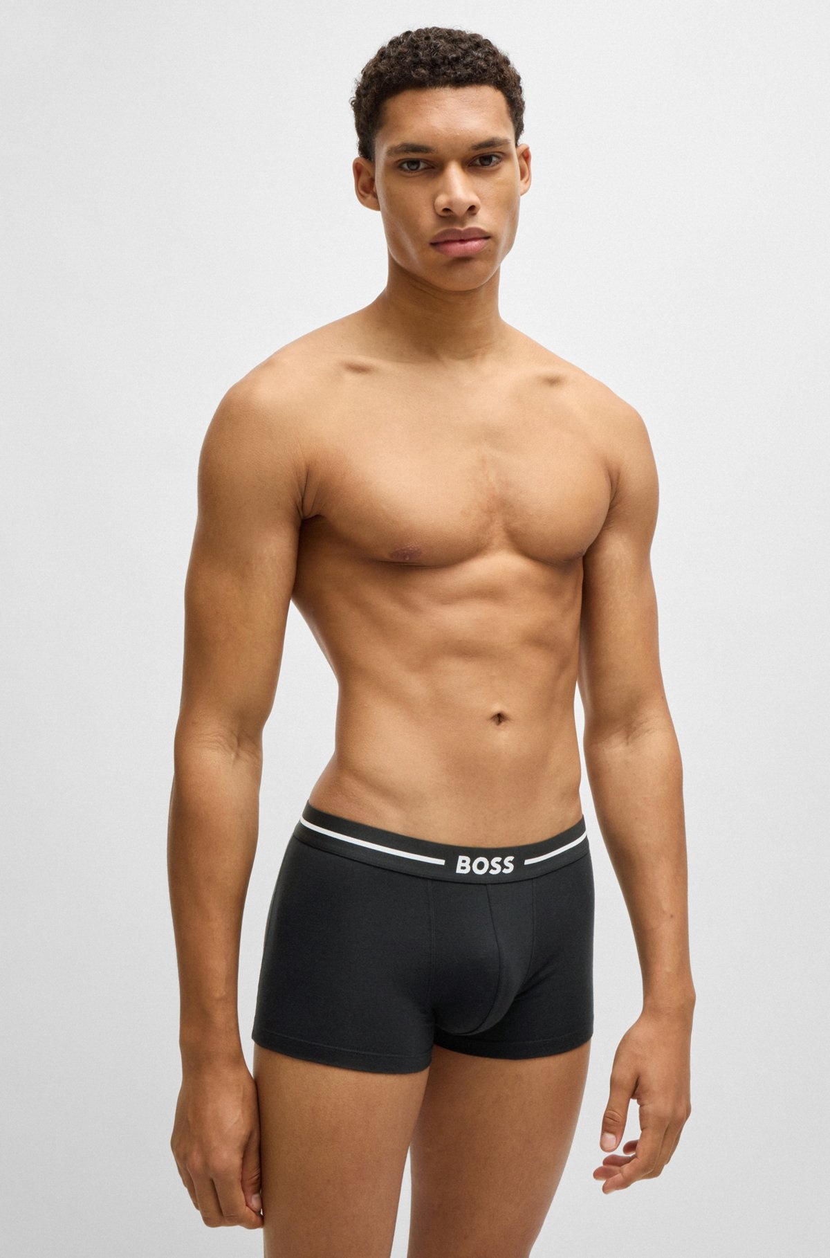 THREE-PACK OF STRETCH-COTTON TRUNKS WITH LOGO WAISTBANDS - 6