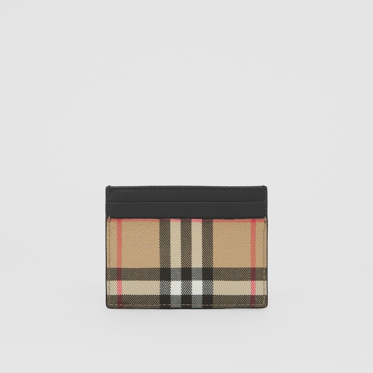 Vintage Check and Leather Card Case - 5