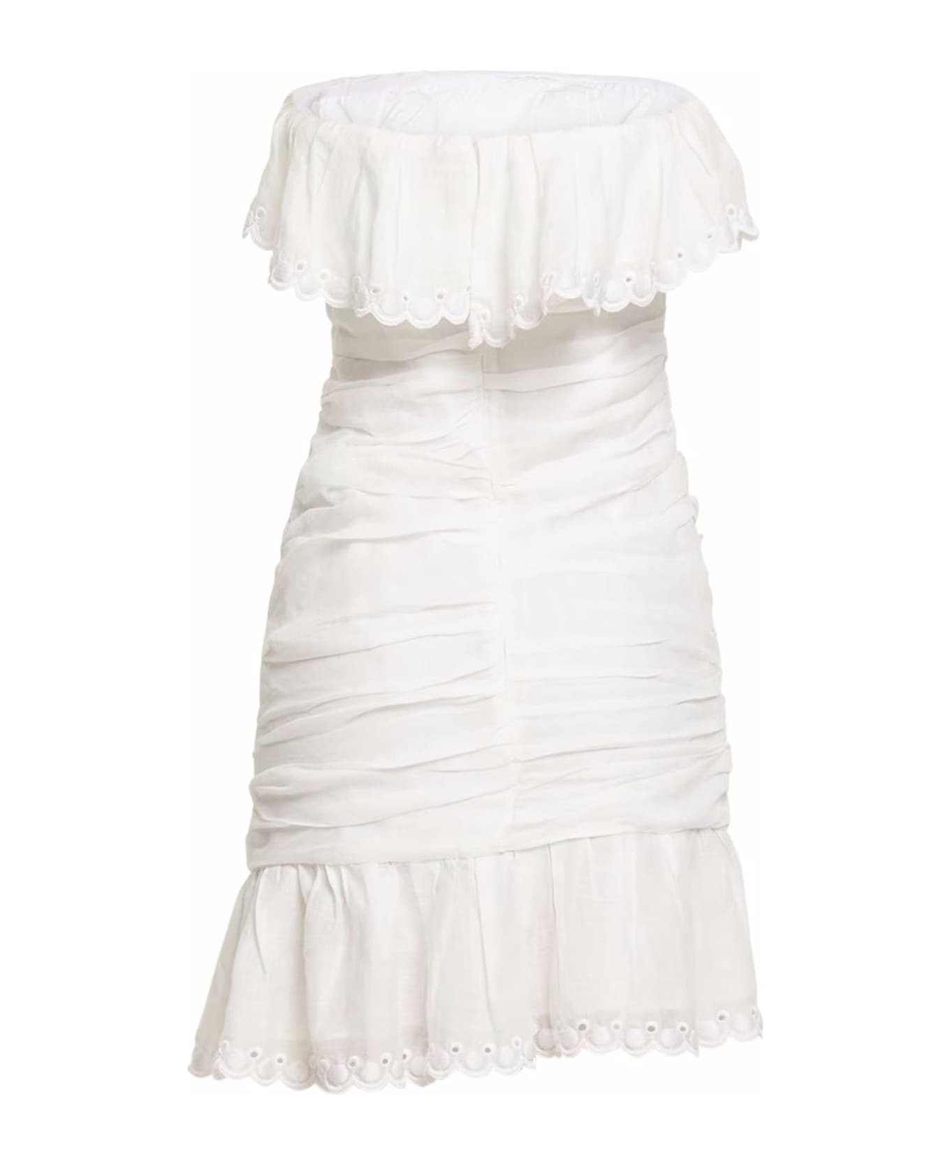 White Ramie Minidress - 2
