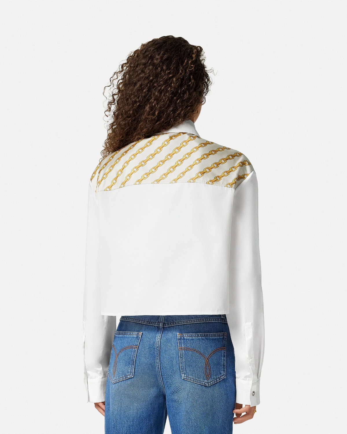 Chain Stripes Crop Boxy Shirt - 5