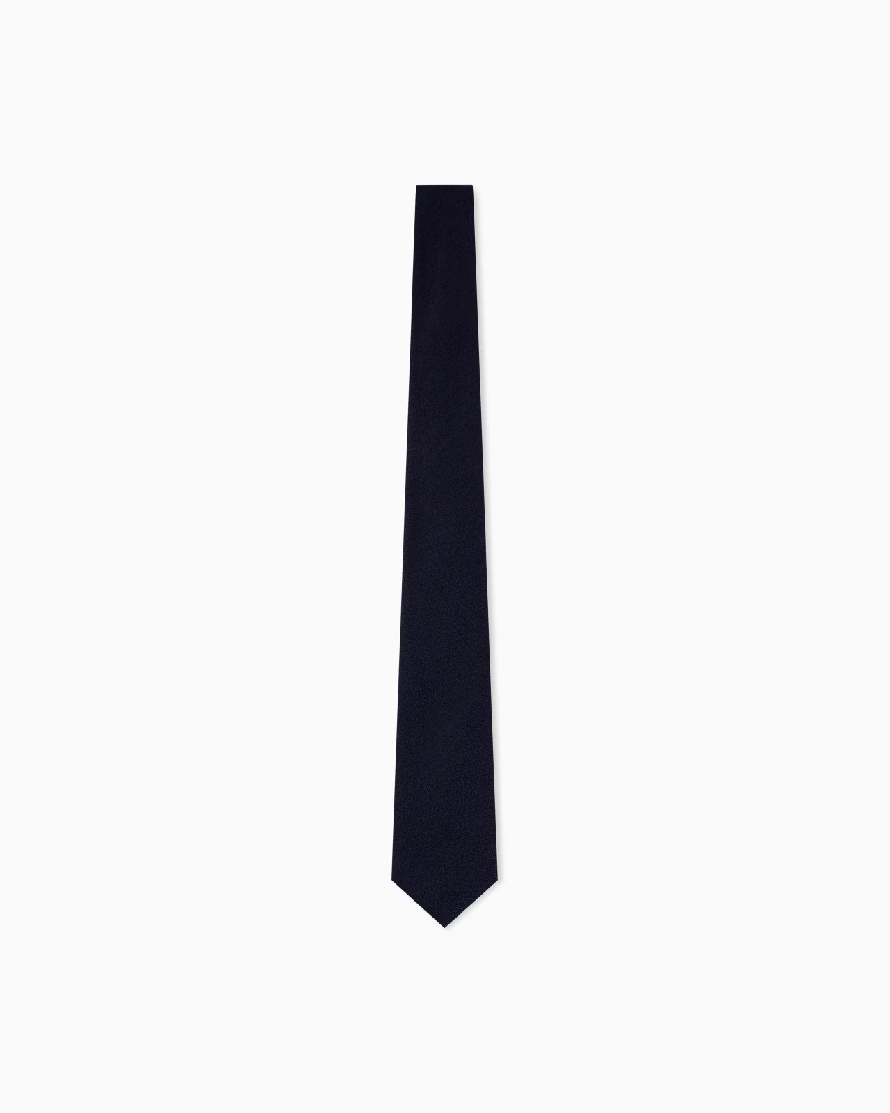 SILK NECKTIE WITH A SUBTLE HERRINGBONE PATTERN - 1