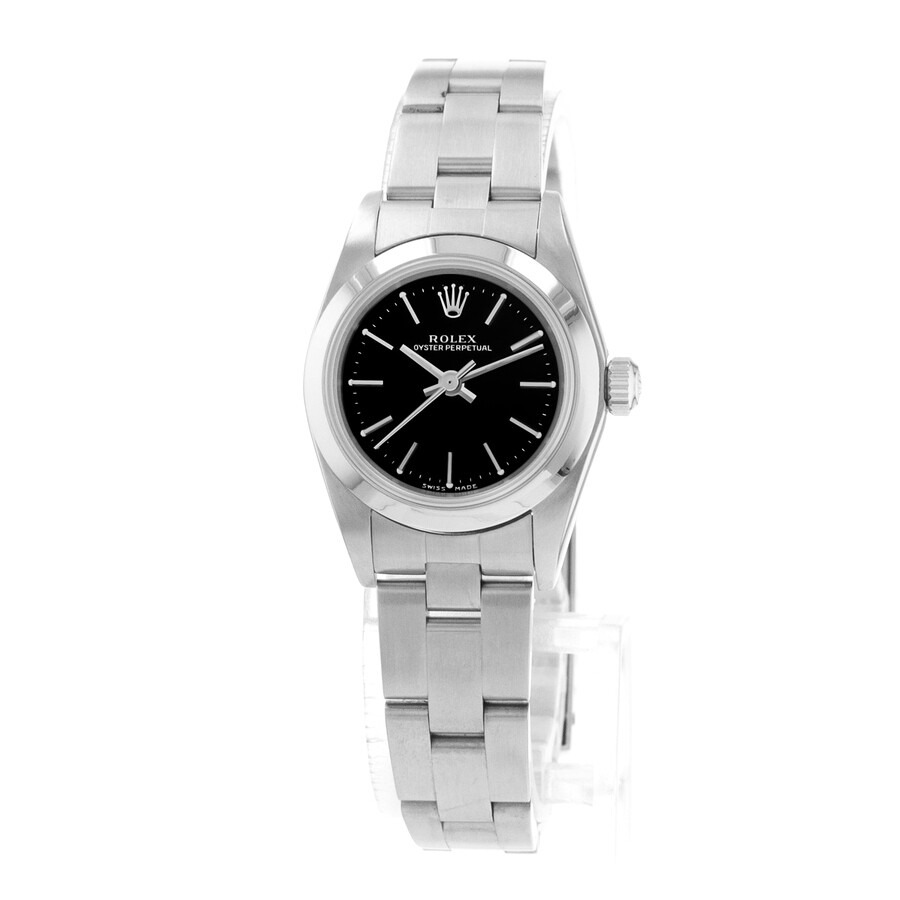 Pre-owned Rolex Oyster Perpetual 24 Automatic Chronometer Black Dial Ladies Watch 76080 BKSO - 4