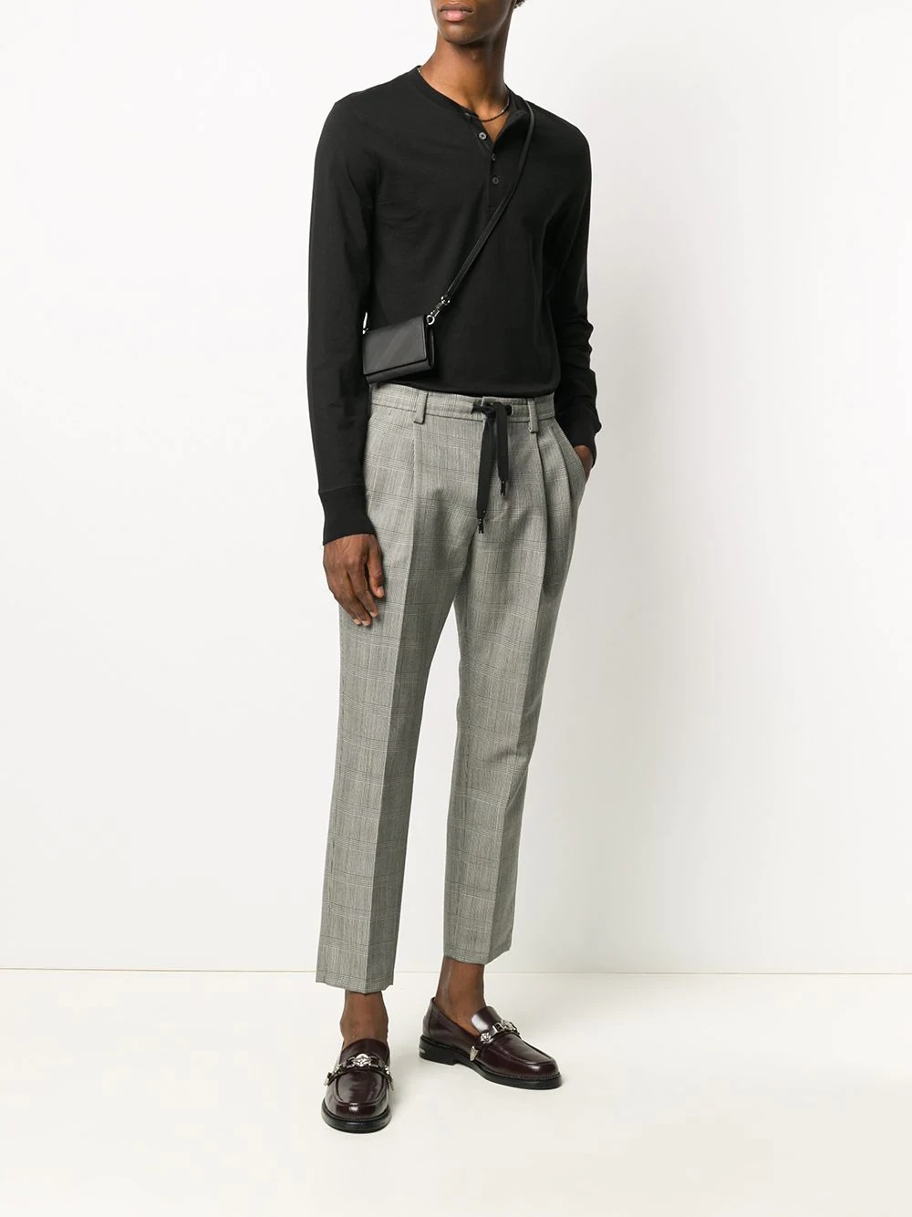 check-pattern cropped trousers - 2