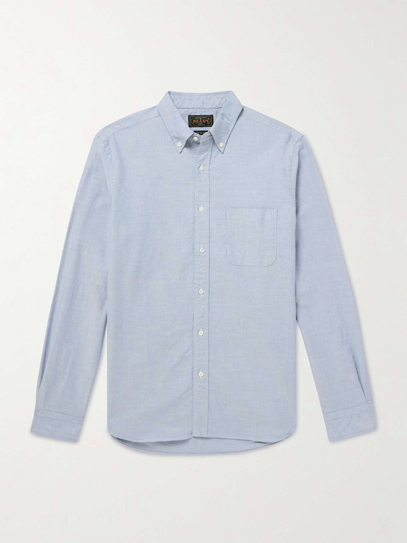 Button-Down Collar Cotton Oxford Shirt - 1
