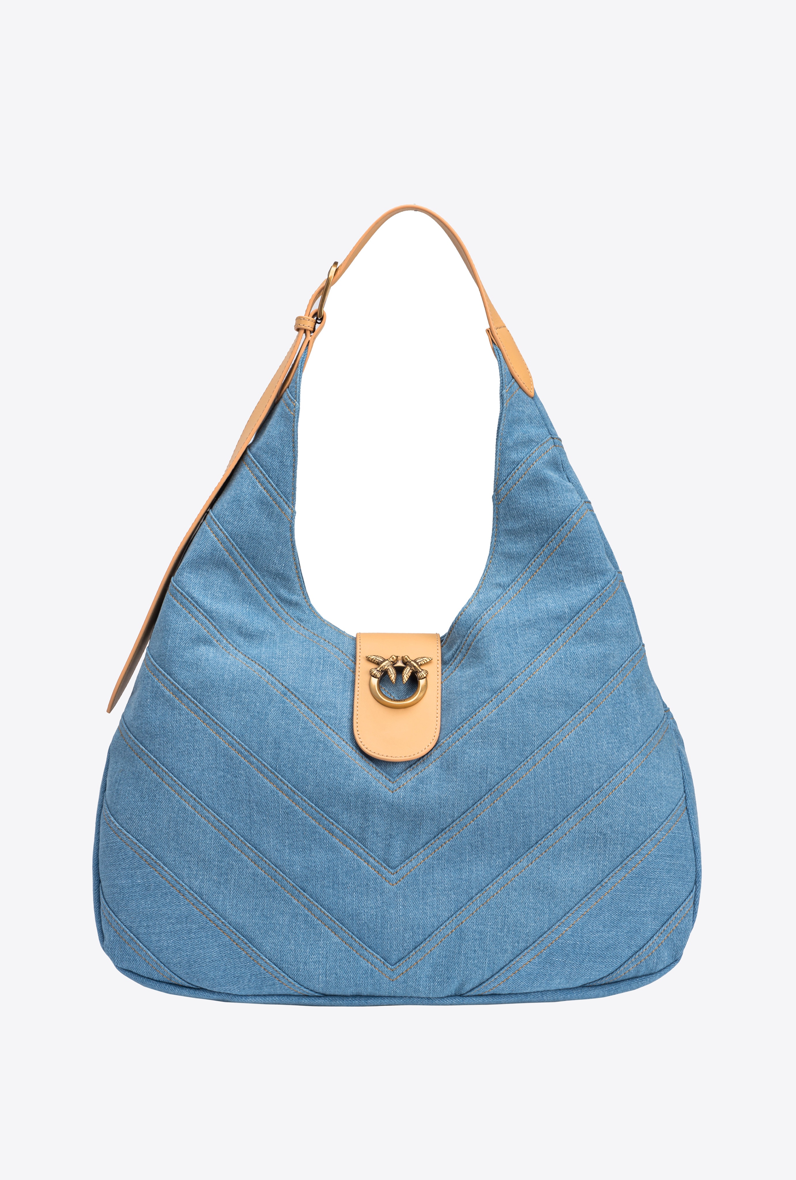 BIG HOBO BAG IN FADED DENIM - 1