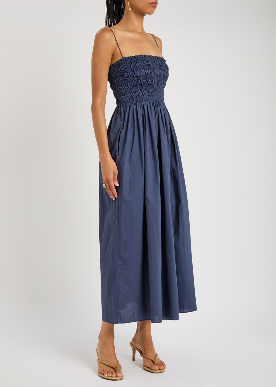 Matteau Smocked Cotton Midi Dress - 2