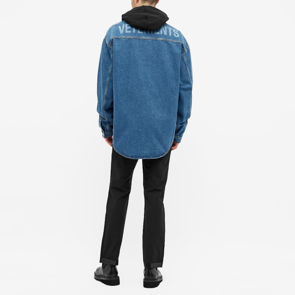 VETEMENTS Back Logo Oversized Denim Overshirt - 7